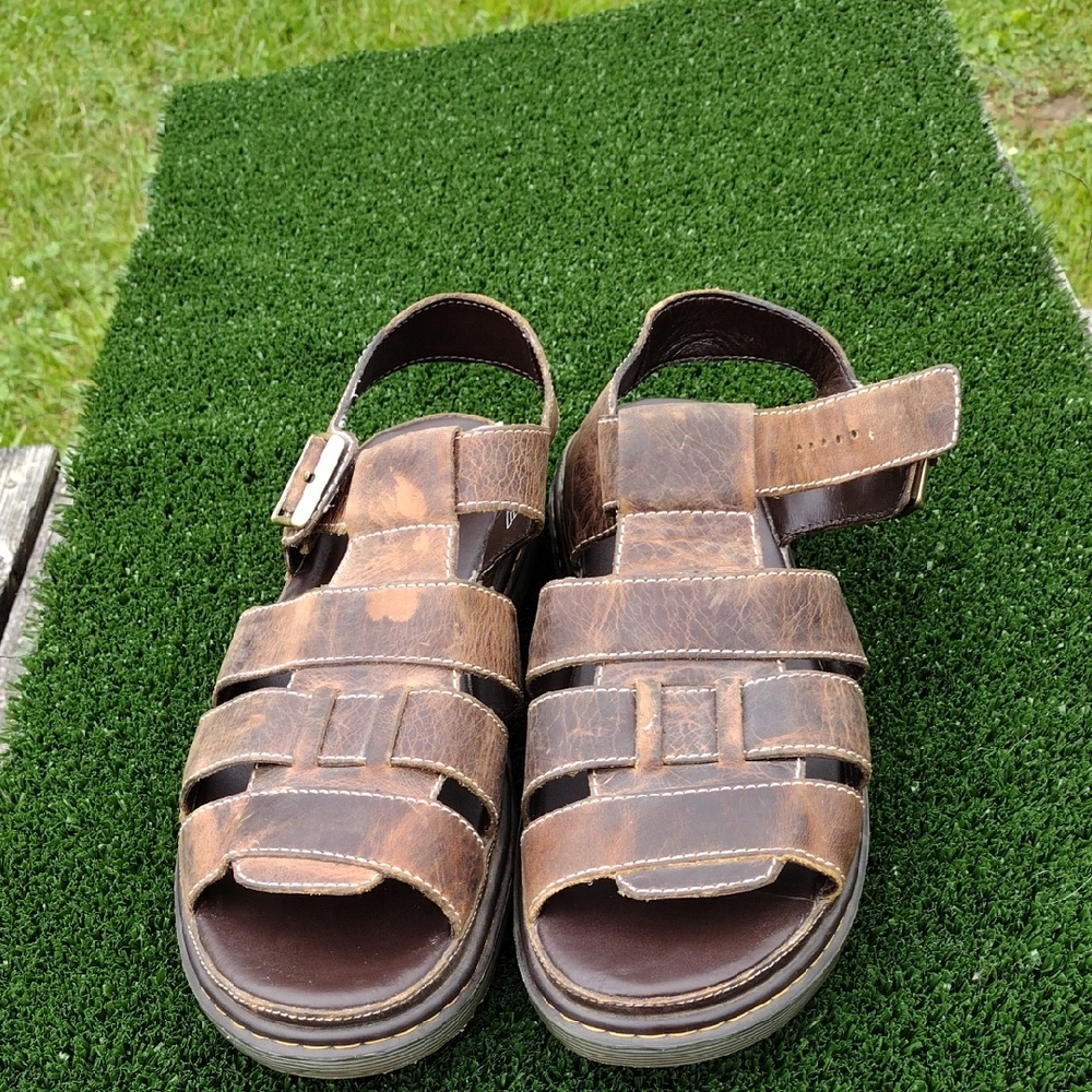 Dr Martens Mens Leather Fisherman Strappy Sandals Brown Size 14